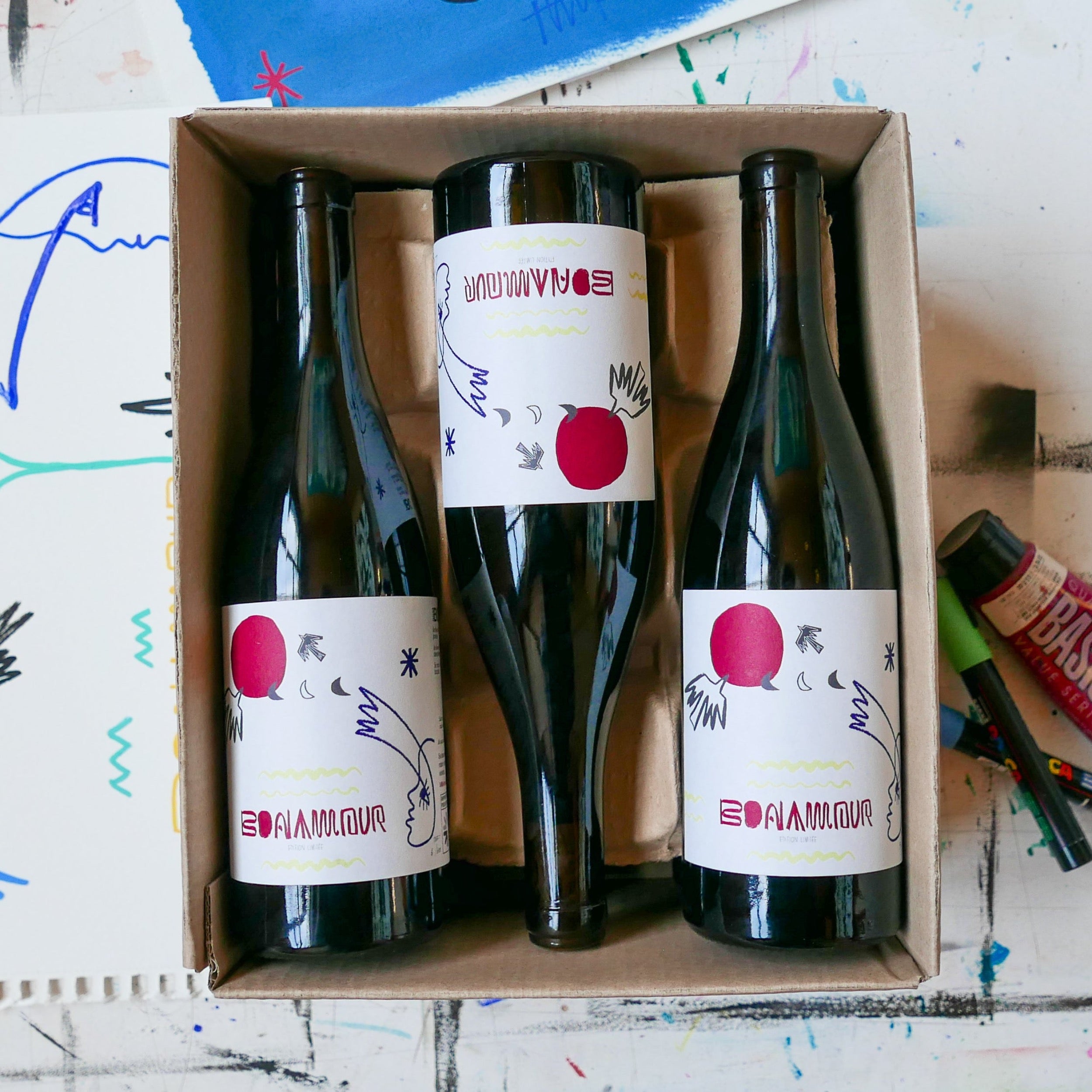 Coffret bois 3 vins 3 couleurs (rouge, blanc, rosé) - BienManger